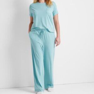 State of Day Women's 2-Pc. Fluid Knit Pajamas Set Green NEW